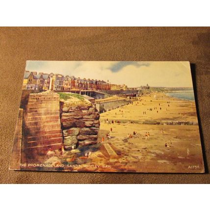 Valentines Postcard - Promenade & Sands, Whitley Bay - Artist EW Trick A1757