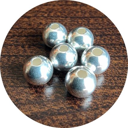 8mm Sterling Silver Beads 925 Glossy Jewellery Making 2mm Hole Hollow C36