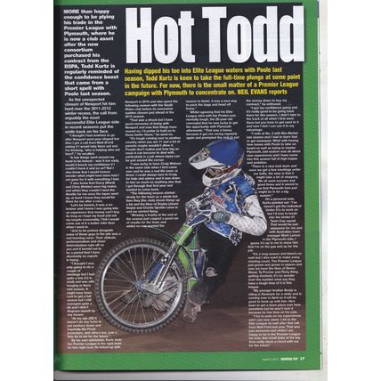 Speedway Star : April 6, 2013. Eastbourne Eagles photo. Maciej Janowski