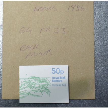GB STAMPS Book SG FH33 back prints 1986 MNH V4 ~~L@@K~~