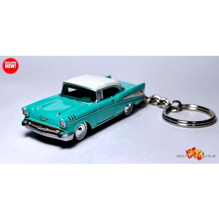 RARE CUSTOM KEYCHAIN 57/1957 MINT GREEN CHEVY BEL AIR