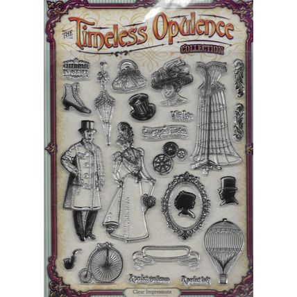 Clear Impressions. Timeless Opulence Stamp Set. App 19x24cm. Stamping Crafts