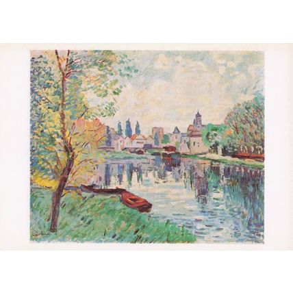 Armand Guillaumin The Mills At Moret Painting Postcard