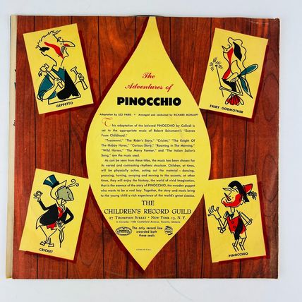 Eugene Lowell Singers – Pinocchio 78RPM 78 RPM 10" Vinyl Record CRG 208