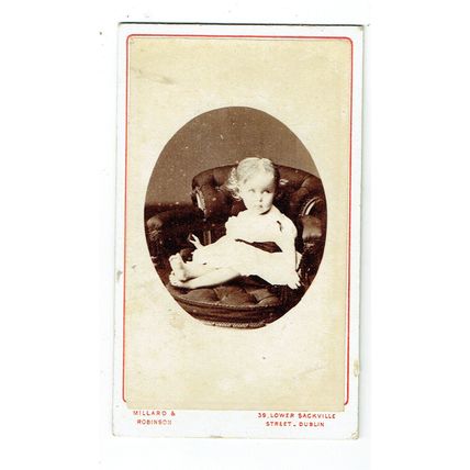 Victorian cdv photo infant on chair Dublin photographer