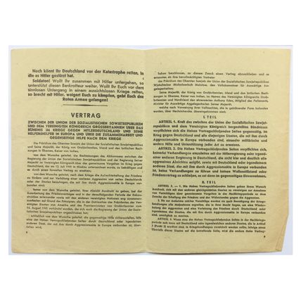 Original WW2 Soviet/Russian Air Drop Leaflet. - Code 1604 (and 1581). - 1942.