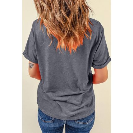 Gray Colorful GAME DAY Graphic Crew T Shirt
