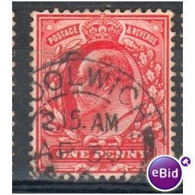 GB stamps 1902-10 KEV11 - 1d SG219 Woolwich 2
