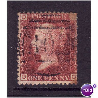 Great Britain 1858-79 QV SG44 1d Red Brown PL 118 DD Used