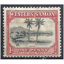 Samoa 1935 SG182 1d Black & Carmine Mounted Mint .