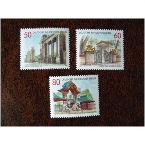 West Berlin Germany 1986 Gateways mint set stamps Elephant Griffin architecture