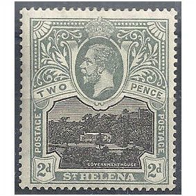 St Helena 1912 SG75 2d Black & Greyish Slate Mounted Mint . .