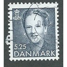 DEN 1990 5.25KR 'QUEEN MARGRETHE II' FINE USED (EBID43-031)