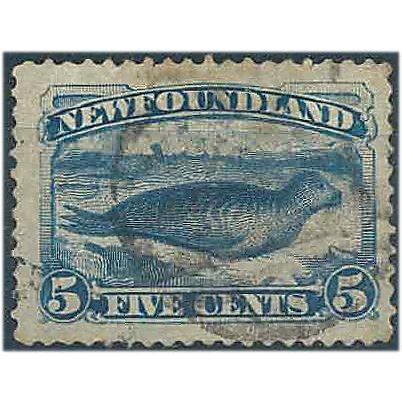 Newfgoundland 1887 SG53 5c Deep Blue Fine Used . ...