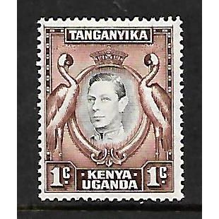 KENYA UGANDA & TANGANYIKA 1942 1c BLACK AND BROWN SG 131a M / MINT