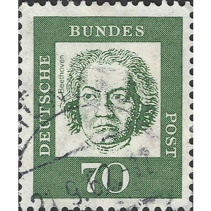 GERMANY, Ludwig van Beethoven, composer, green-grey 1962, 70pf, #5