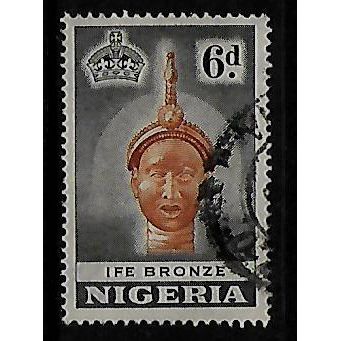 NIGERIA 1953 6d IFE BRONZE SG 75 FINE USED#2