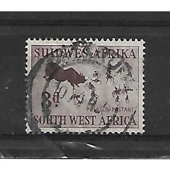 SouthWestAfrica.SG156 3d "Rhinoceros Hunt" (rock painting).Fine Used.May21b