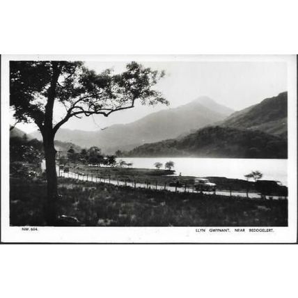Llyn Gwynant, Gwynedd nr Beddgelert - old cars - Marimex RP postcard