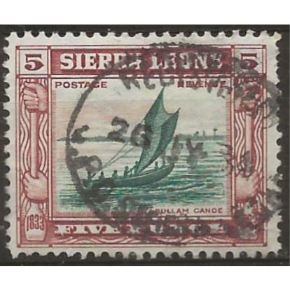 Sierra Leone 1933 SG174 5d Green & Chestnut Fine Used . ..