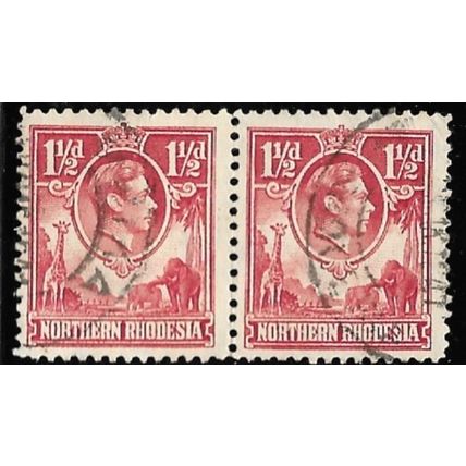 NORTHERN RHODESIA 1938 SG 29 - fine used (o) - pair