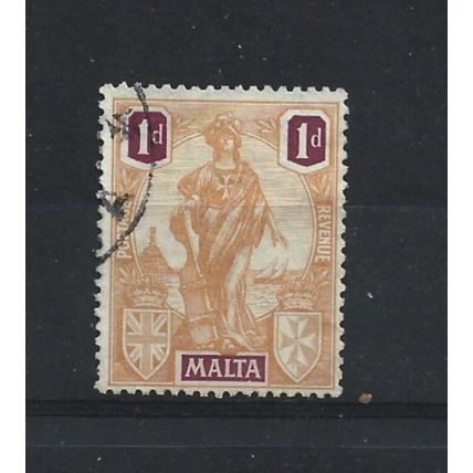 Malta.SG125 1d Orange and Purple.Fine Used.Apr25m