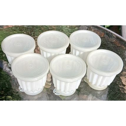 6 small Tupperware Jelly Molds, vintage retro mid century