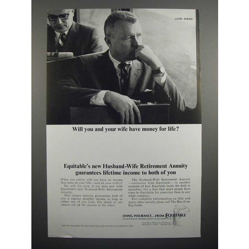 1965 Equitable Insurance Ad - Will Have Money for Life?