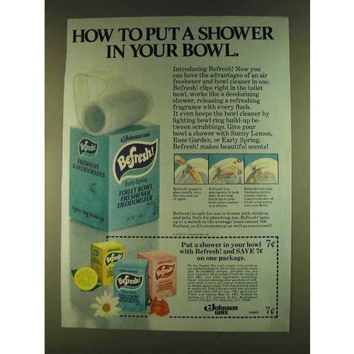 1980 Johnson Wax Befresh! Toilet Bowl Deodorizer Ad
