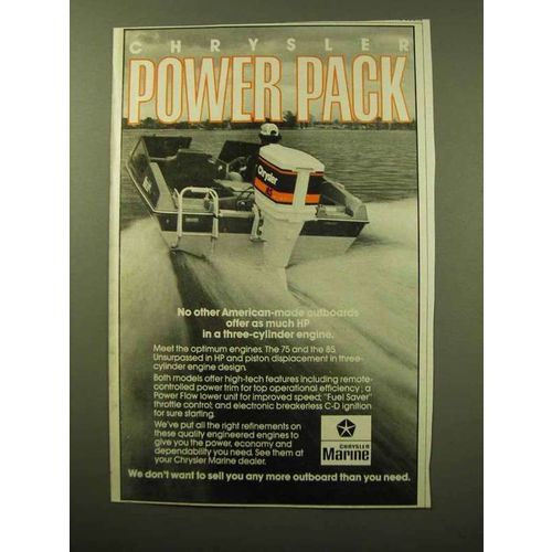 1982 Chrysler 85 Outboard Motor Ad - Power Pack