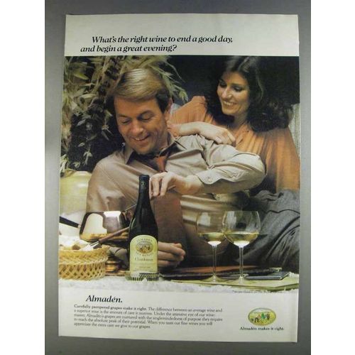 1980 Almaden Wine Ad - End a Good Day
