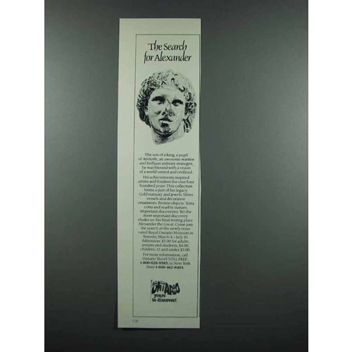 1983 Ontario Canada Ad - The Search for Alexander