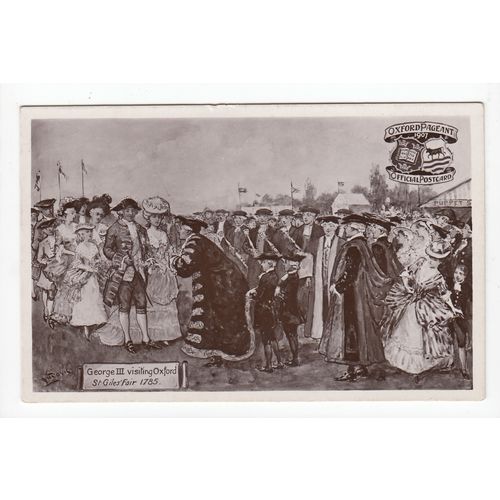 George III St Giles Fair Oxford Pageant RP Postcard 5344