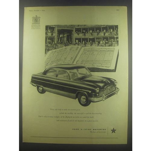 1954 Ford Zephyr 6 Car Ad - Those who help to make an occasion great