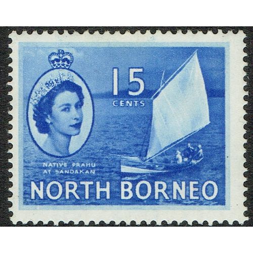 North Borneo 1954 Definitive Issue 15c Bright Blue SG379 MM