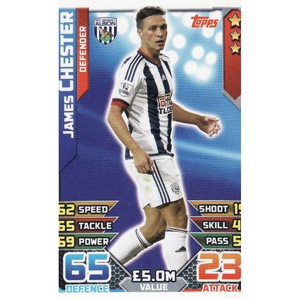 Match Attax 2015/2016 328 James Chester West Bromwich Albion