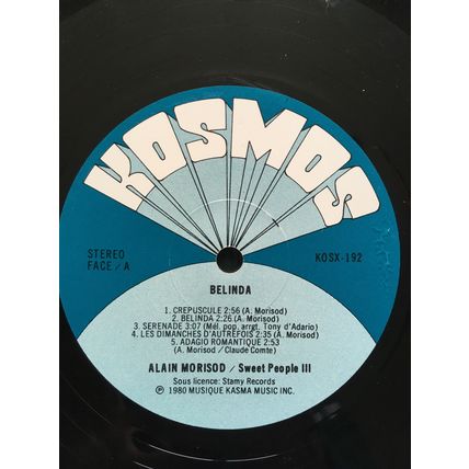 ALAIN MORISOD + SWEET PEOPLE III - BELINDA...BELLE DE NUIT (CANADIAN VINYL LP)