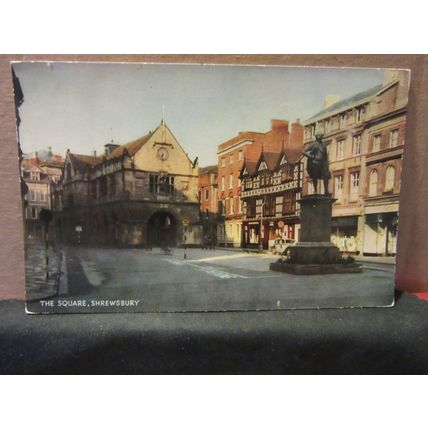 THE SQUARE, SHREWSBURY, SHROPSHIRE. used vintage postcard by J. Salmon 1966 pm =