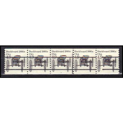 2124a 4.9c Buckboard Fine MNH Dry Gum PNC 2/5 Gap 1R X0559