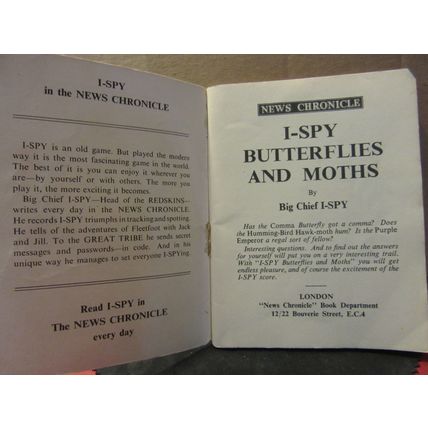 I-SPY BUTTERFLIES and MOTHS 1950s pb NEWS CHRONICLE Colour series