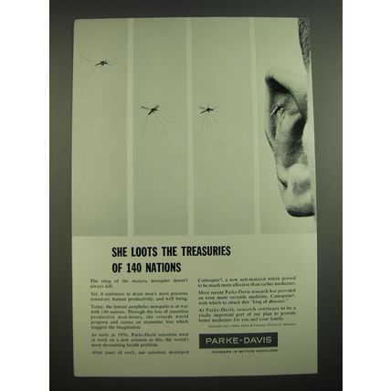 1962 Parke-Davis Camoquin and Camoprim Medicine Ad - She loots the treasuries