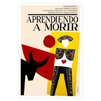 Movie Poster for film.TORERO.Bullfighter art.Home room wall decoration.Spanish.