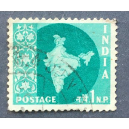 India. 1957 Map of India. SG 375. 1np Green
