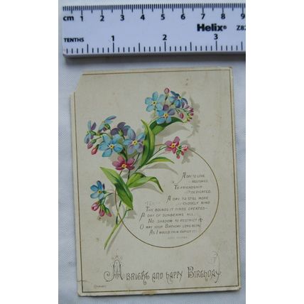Vintage: Birthday card - forget-me-nots