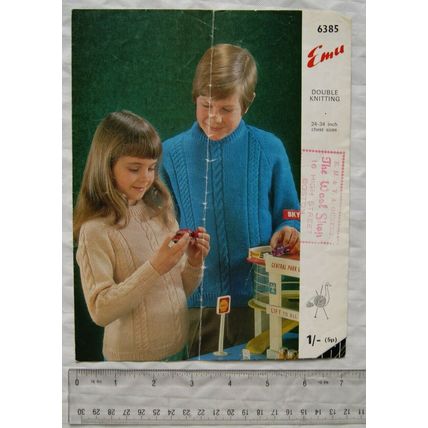 Vintage: Emu 6385 boy's & girl's sweater, DK