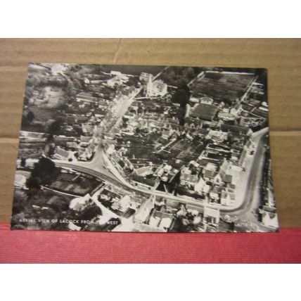 Aerial view, LACOCK ABBEY, WILTSHIRE unused postcard Aerofilms /