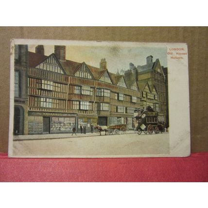 OLD HOUSES, HOLBORN, LONDON used antique postcard 1904 pm #