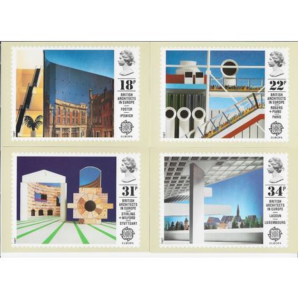 GB 1987 May PHQ M set of 4 British Architects in Europe