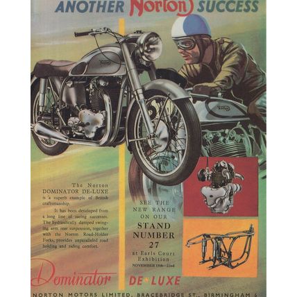 Norton Motorcycle Bike Another Success Poster Advertising Postcard