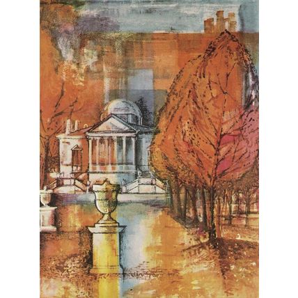 Chiswick House London Transport 1960s Pop Art Painting Rare Postcard